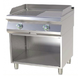 2 zónás RedFox álló elektromos rostlap félig sima, félig bordázott, krómozott sütőfelülettel, semleges tárolóval